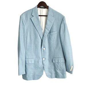 Corneliani Light Blue Silk-Blend Blazer , Size 52 (IT)